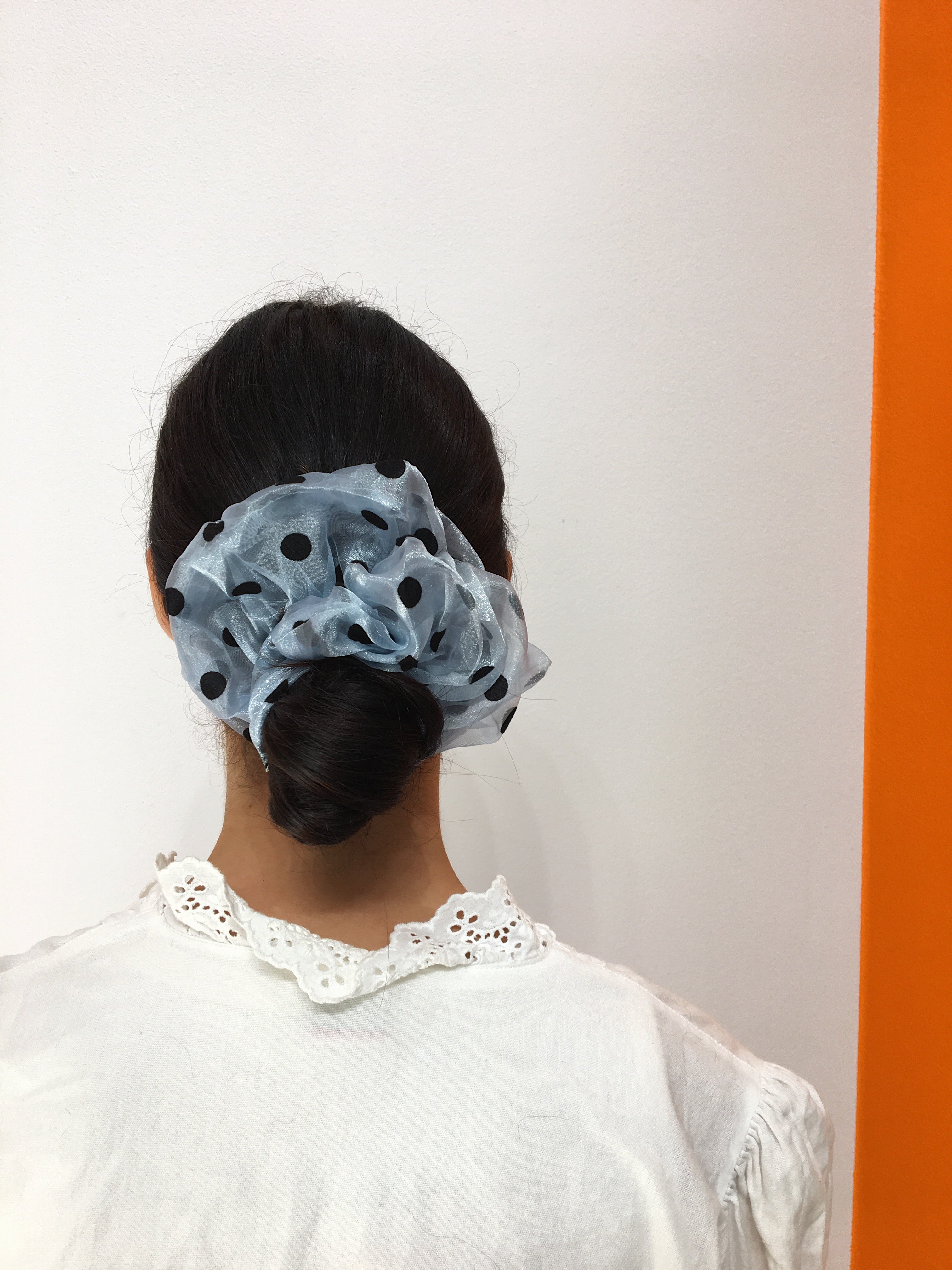 Large Dotty Scrunchie - Blue