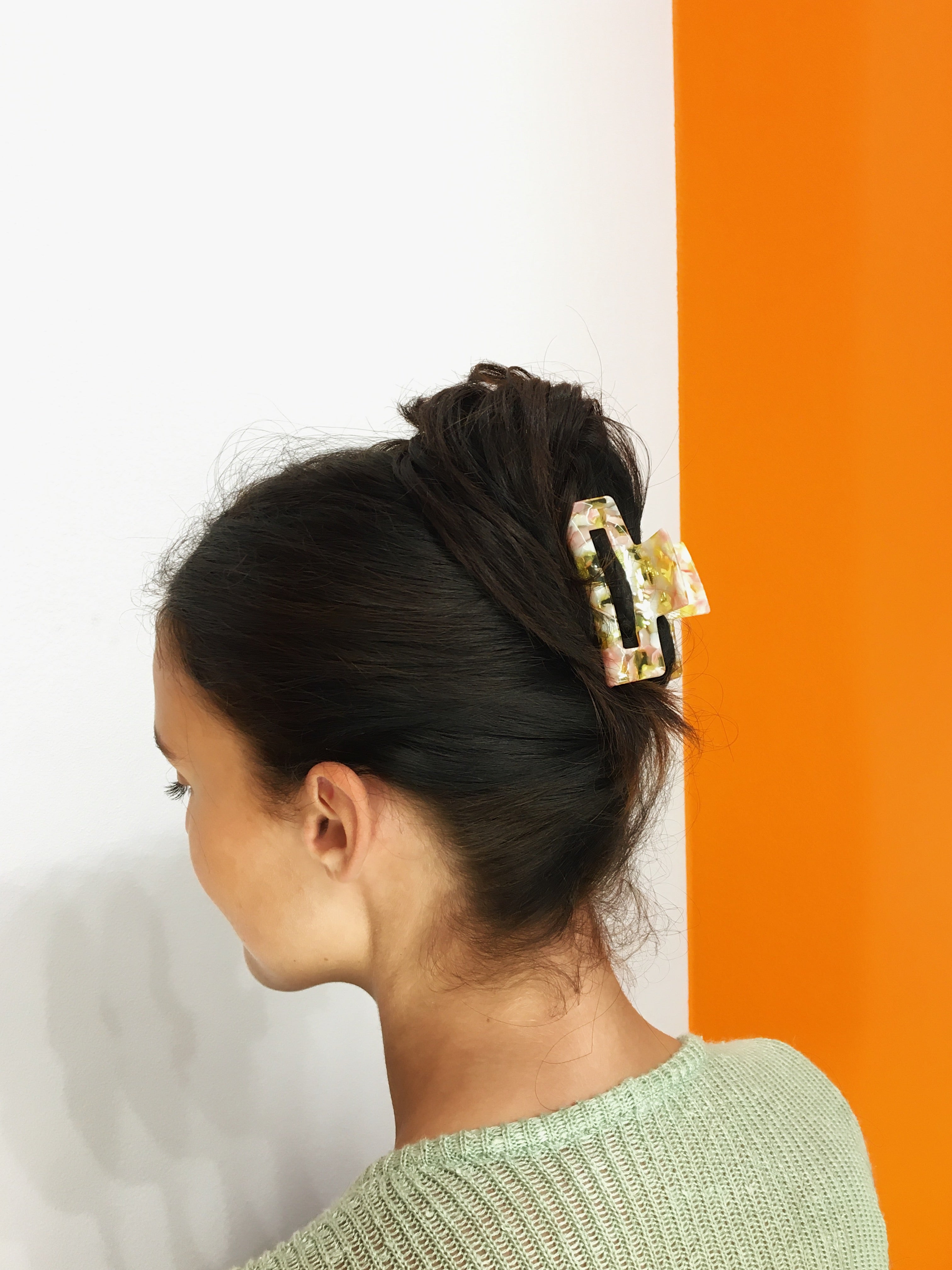 Marble Hairclip - Yellow