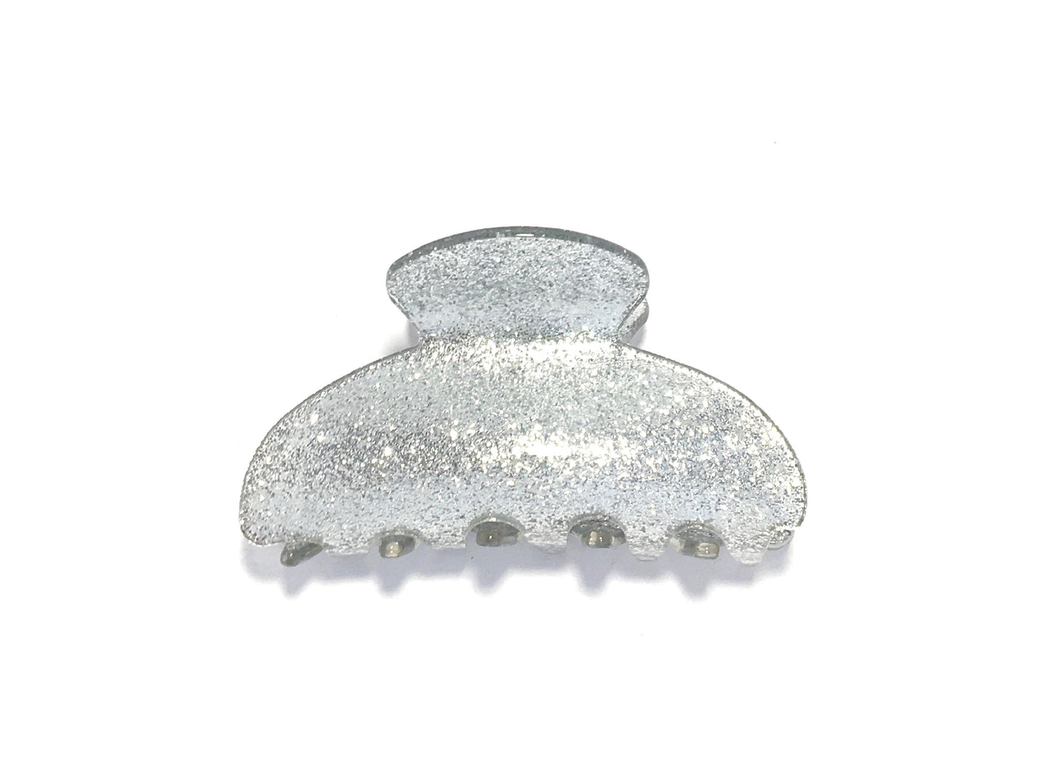 Small Glitter Hairclip - Silver