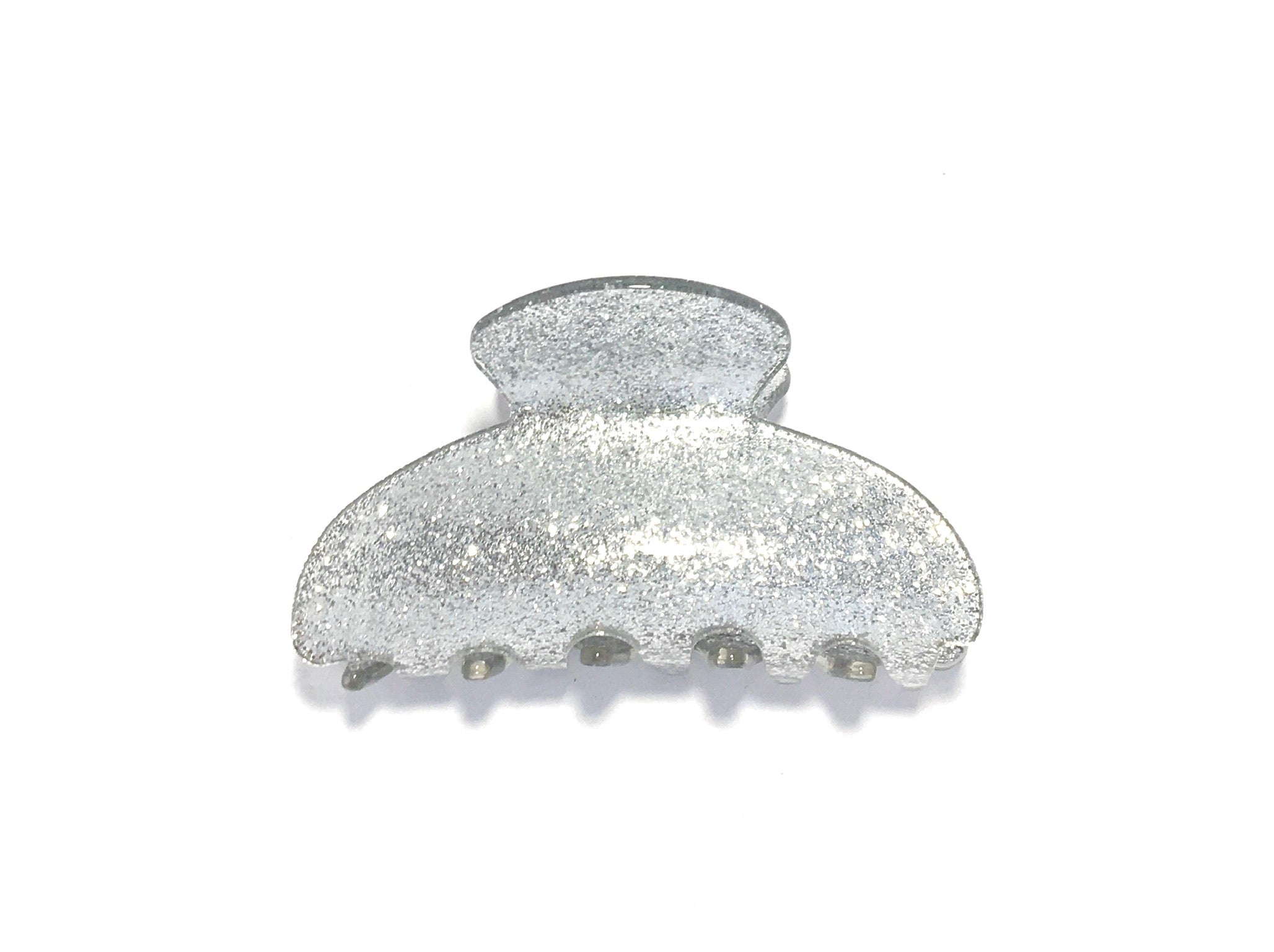 Small Glitter Hairclip - Silver