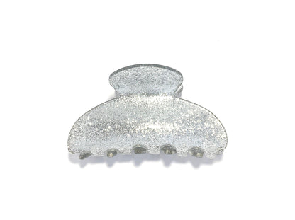 Small Glitter Hairclip - Silver
