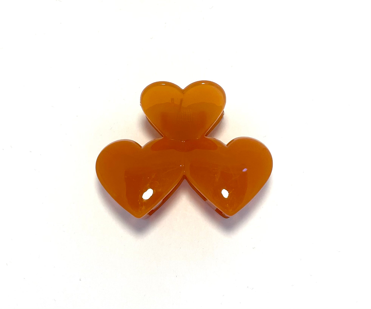 Heart Hairclip - Clear Brown