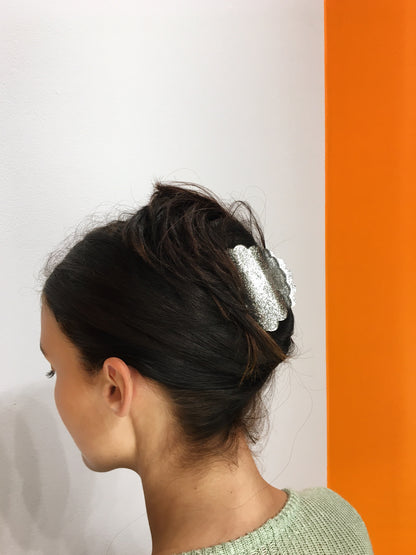 Glitter Hairclip - Silver