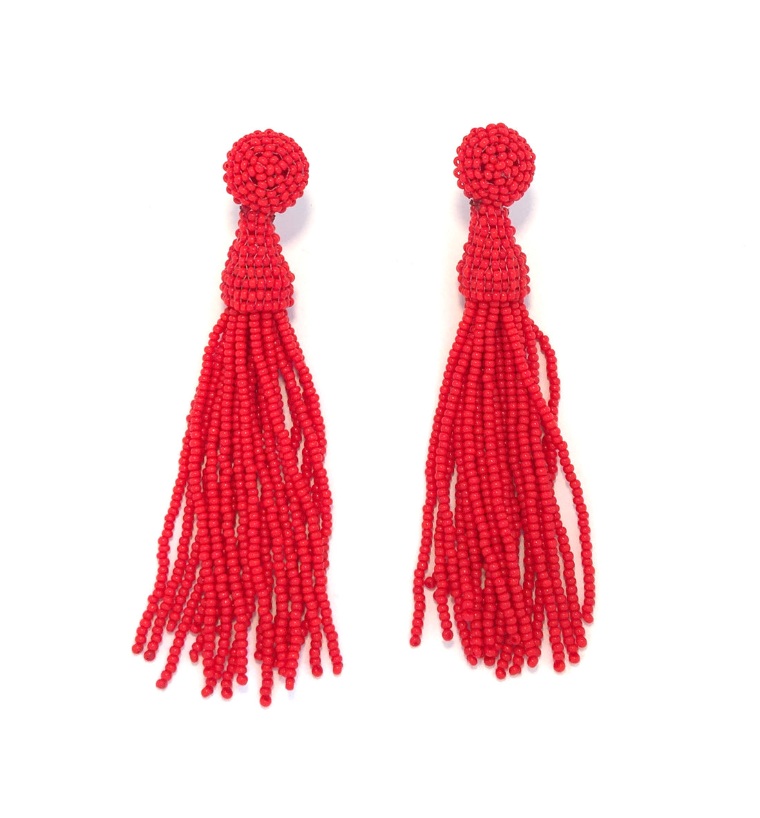 Perleørering Tassel - Rød