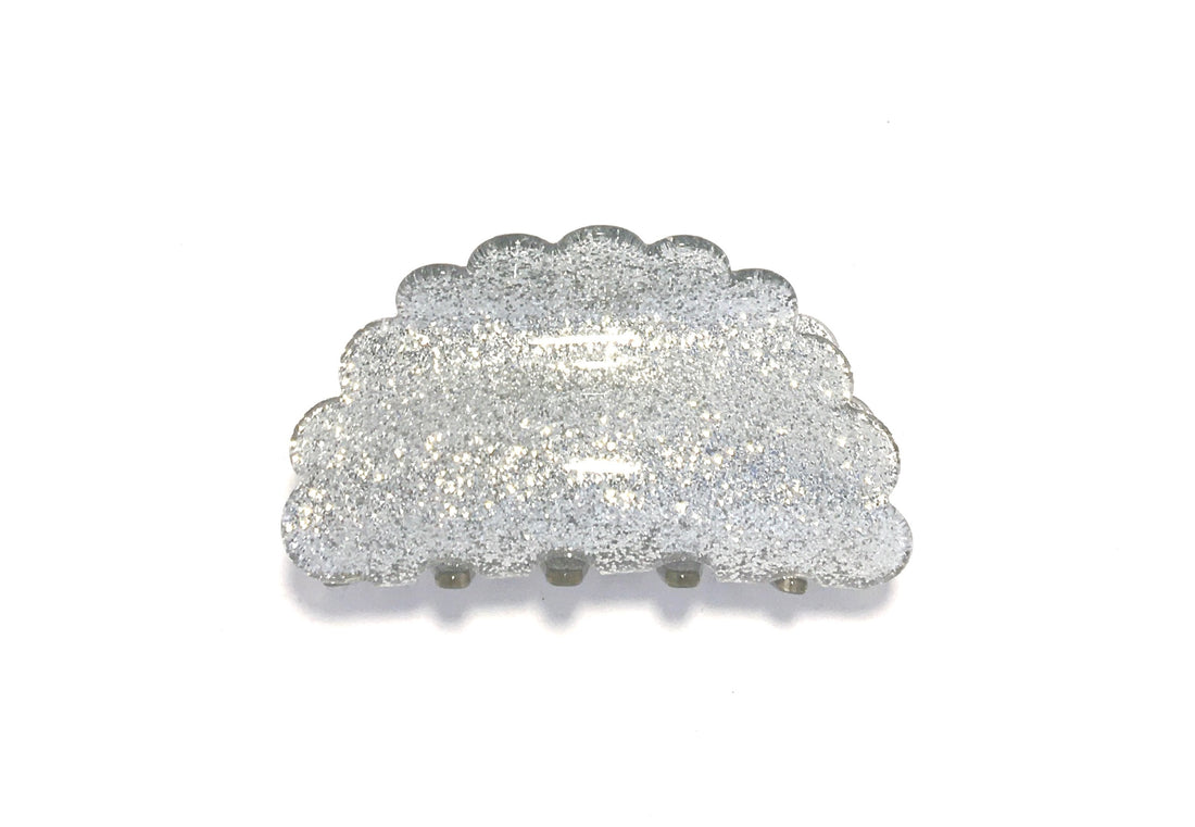 Glitter Hair Clip - Silver
