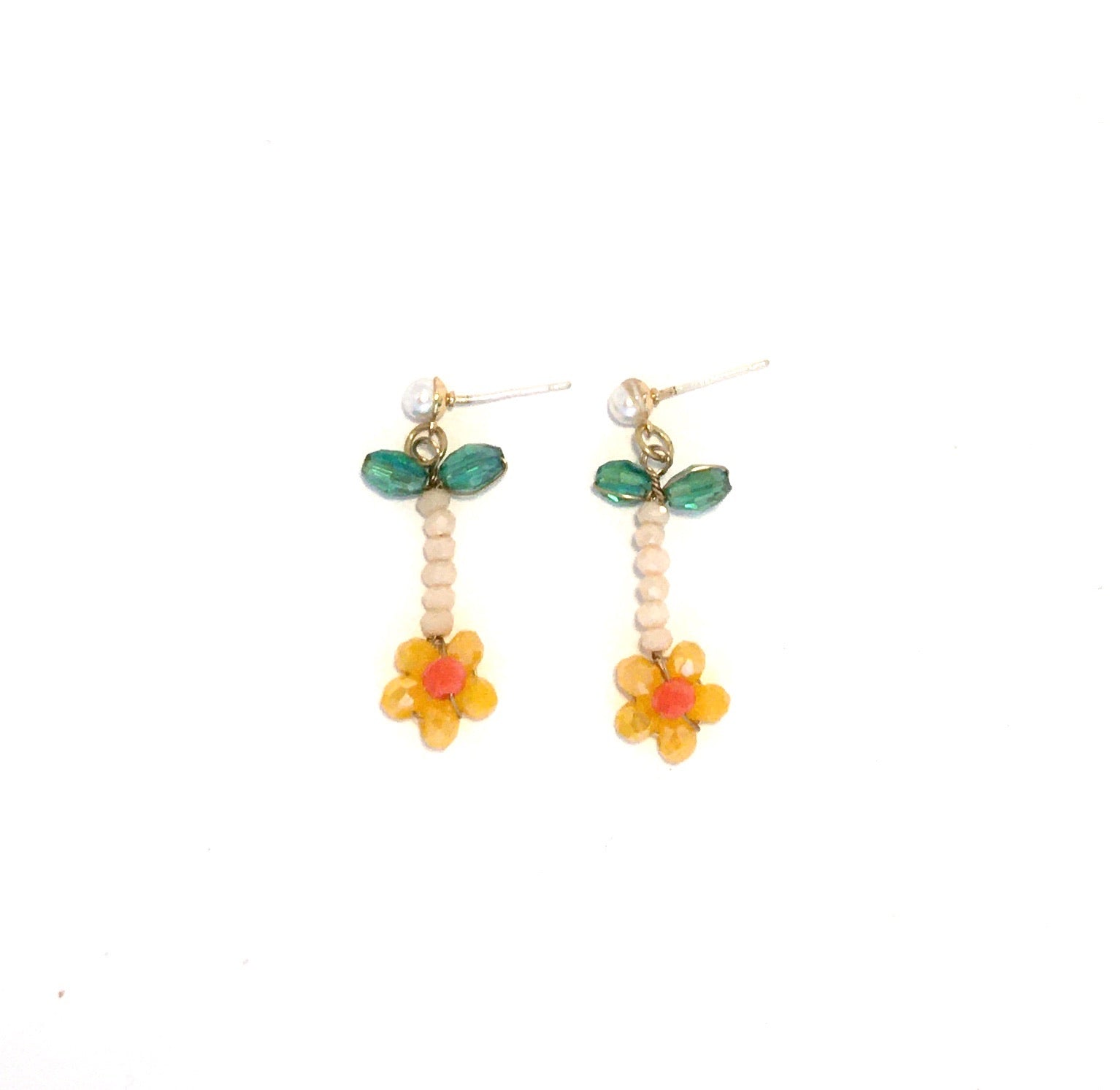 Girly Beaded Pearl Stick - Orange