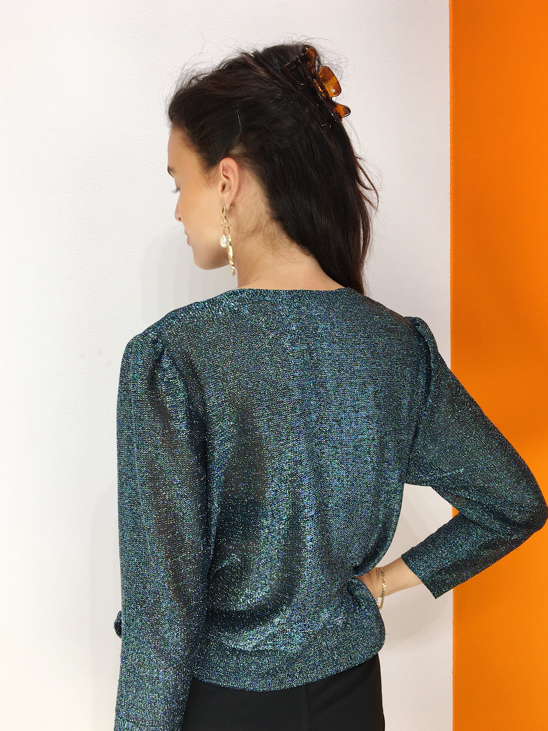 Blå Glimmer Top