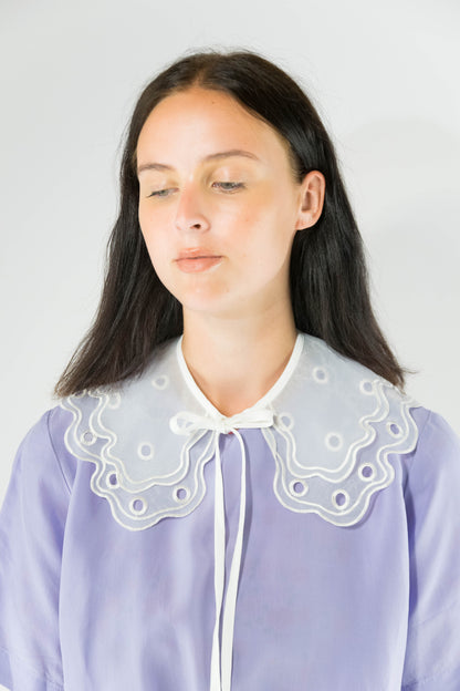 Collar - Double Ruffle White