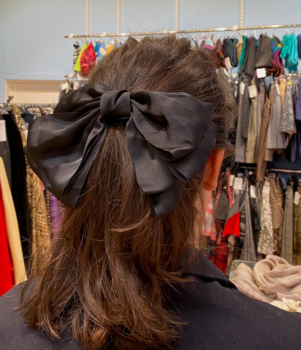Hairclip Satin Bow - Black
