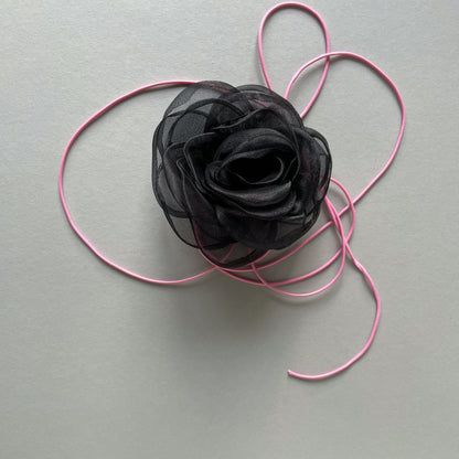 Multiflower - Organza - 10 cm - Black