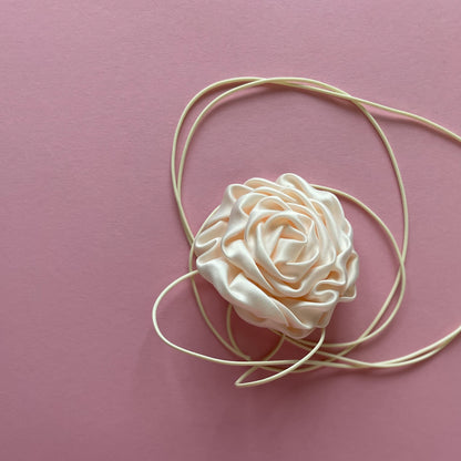 Multiflower - Satin Rosette - 8 cm - Light Peach