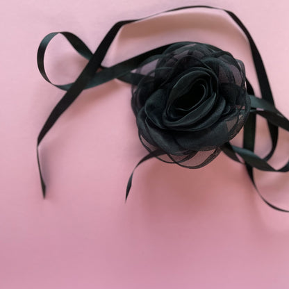 Multiflower - Organza - 10 cm - Black