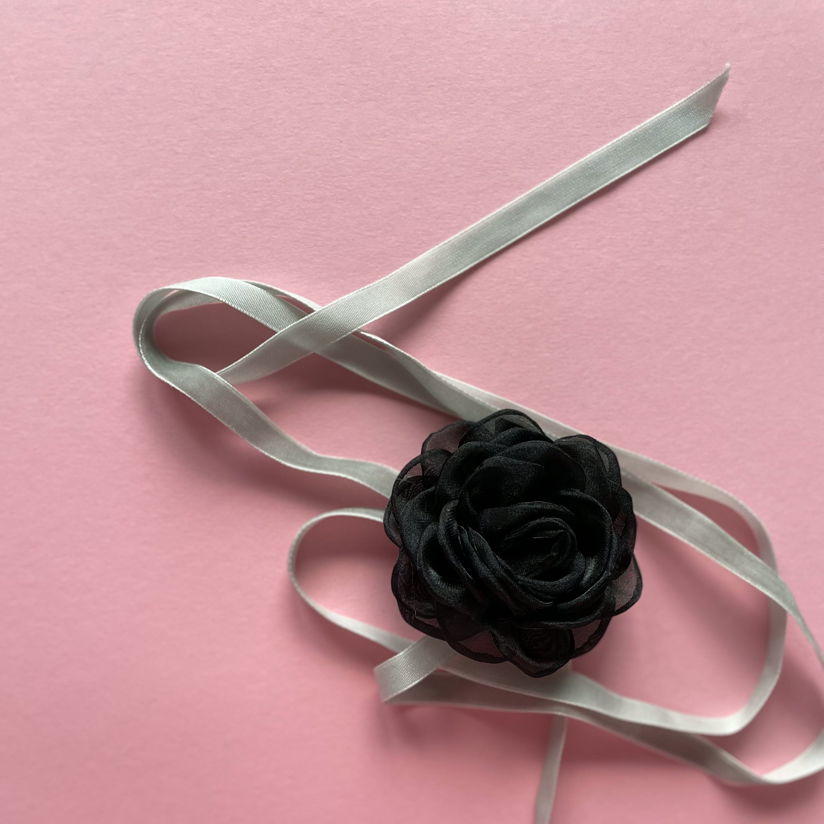 Multiflower - Organza - 7 cm - Black