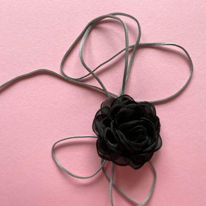 Multiflower - Organza - 7 cm - Black