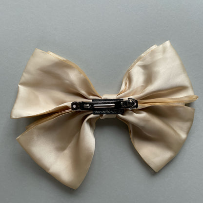 Hairclip Satin Bow - Cream