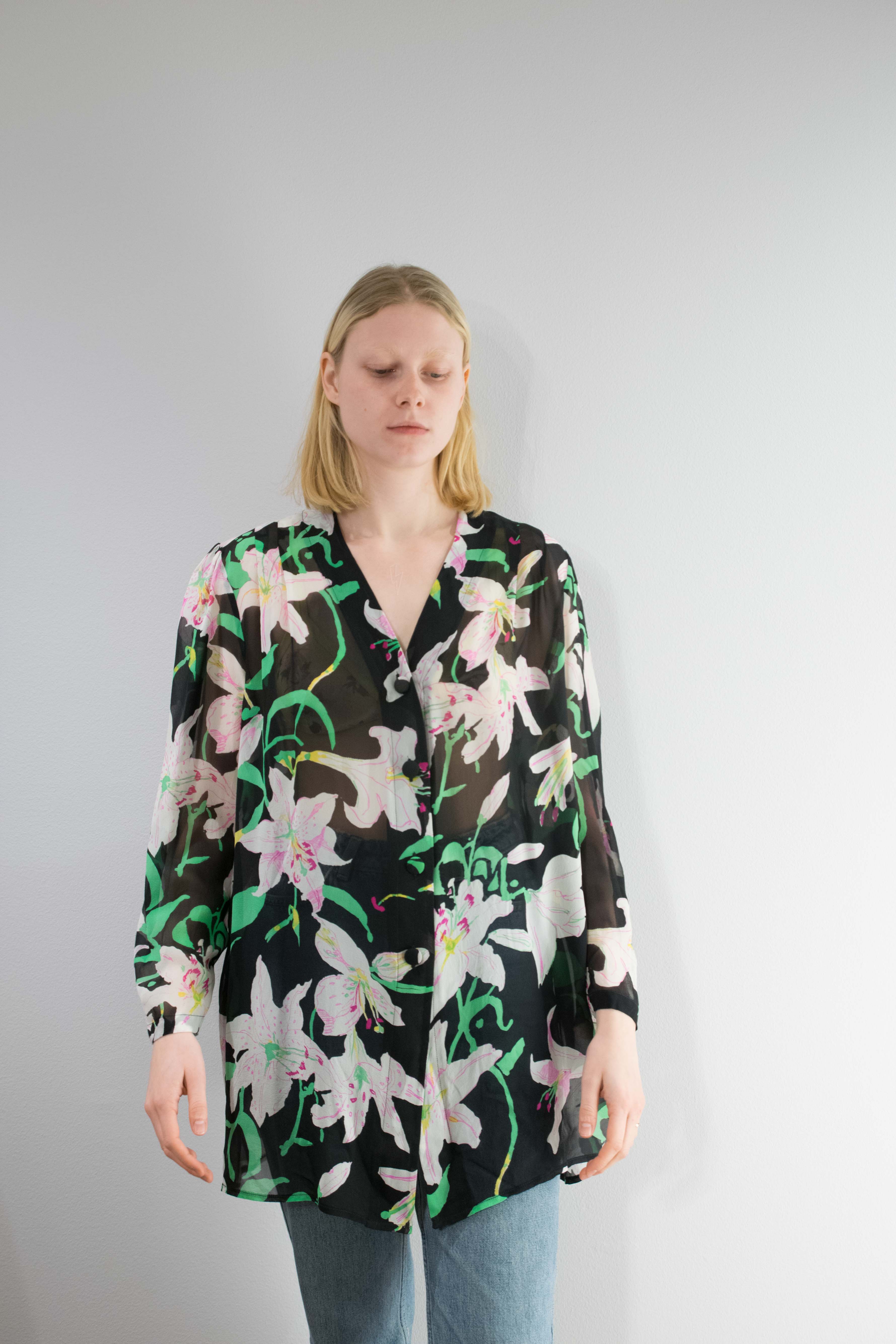 Blomster Silkebluse