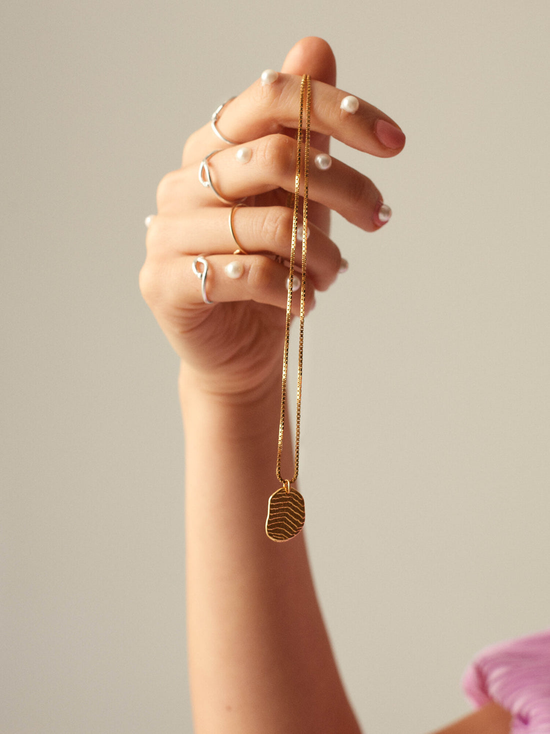 Bean Necklace - Gold-Plated