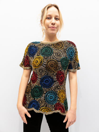 Vintage Fyrværkeri Perle Top