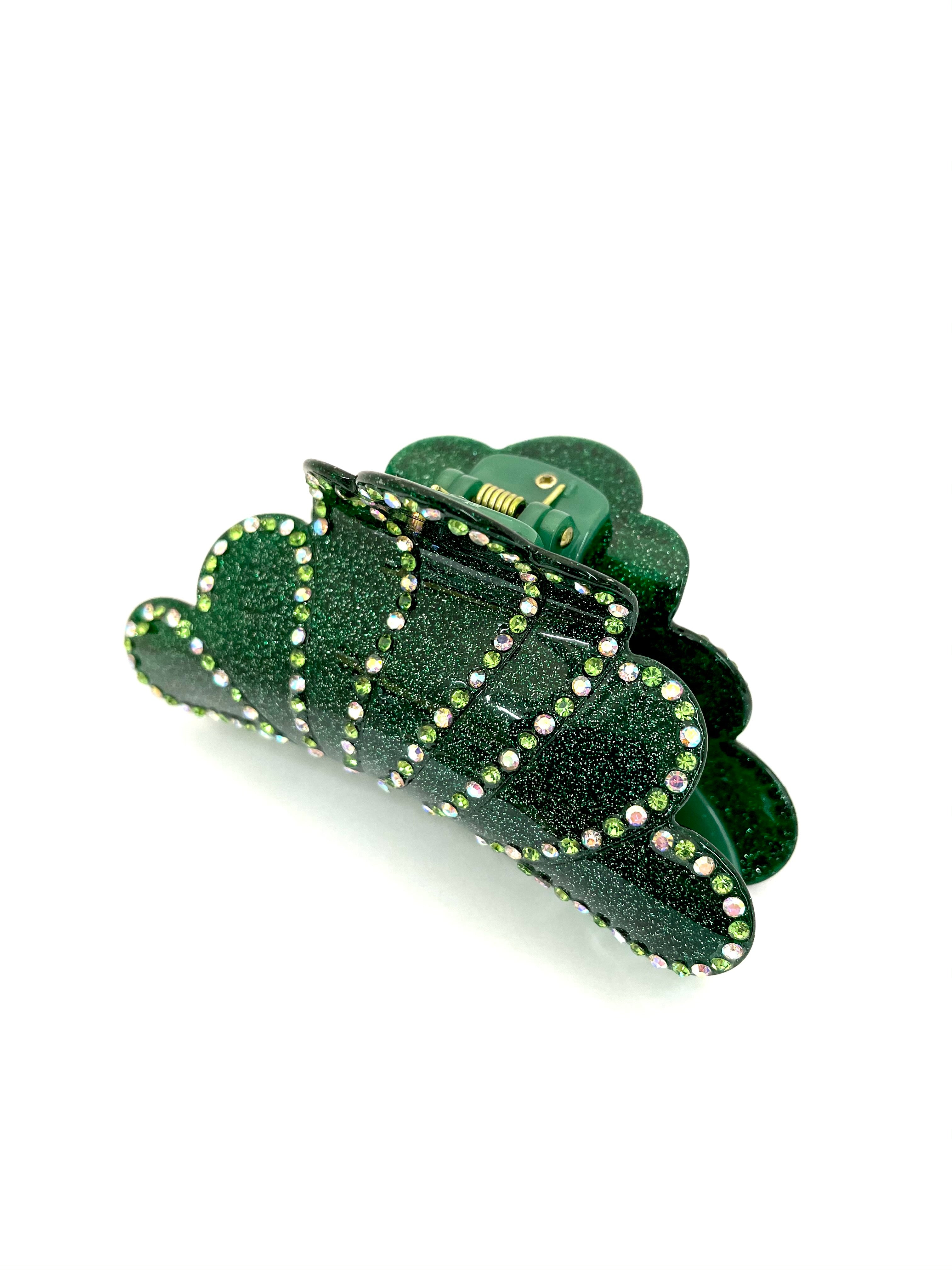 Cloudburst Hairclip - Dark Green