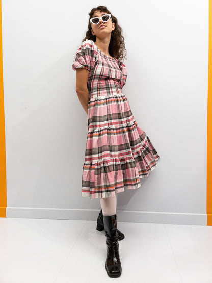 Off Shoulder Smock Dress Short - Lyserøde Tern