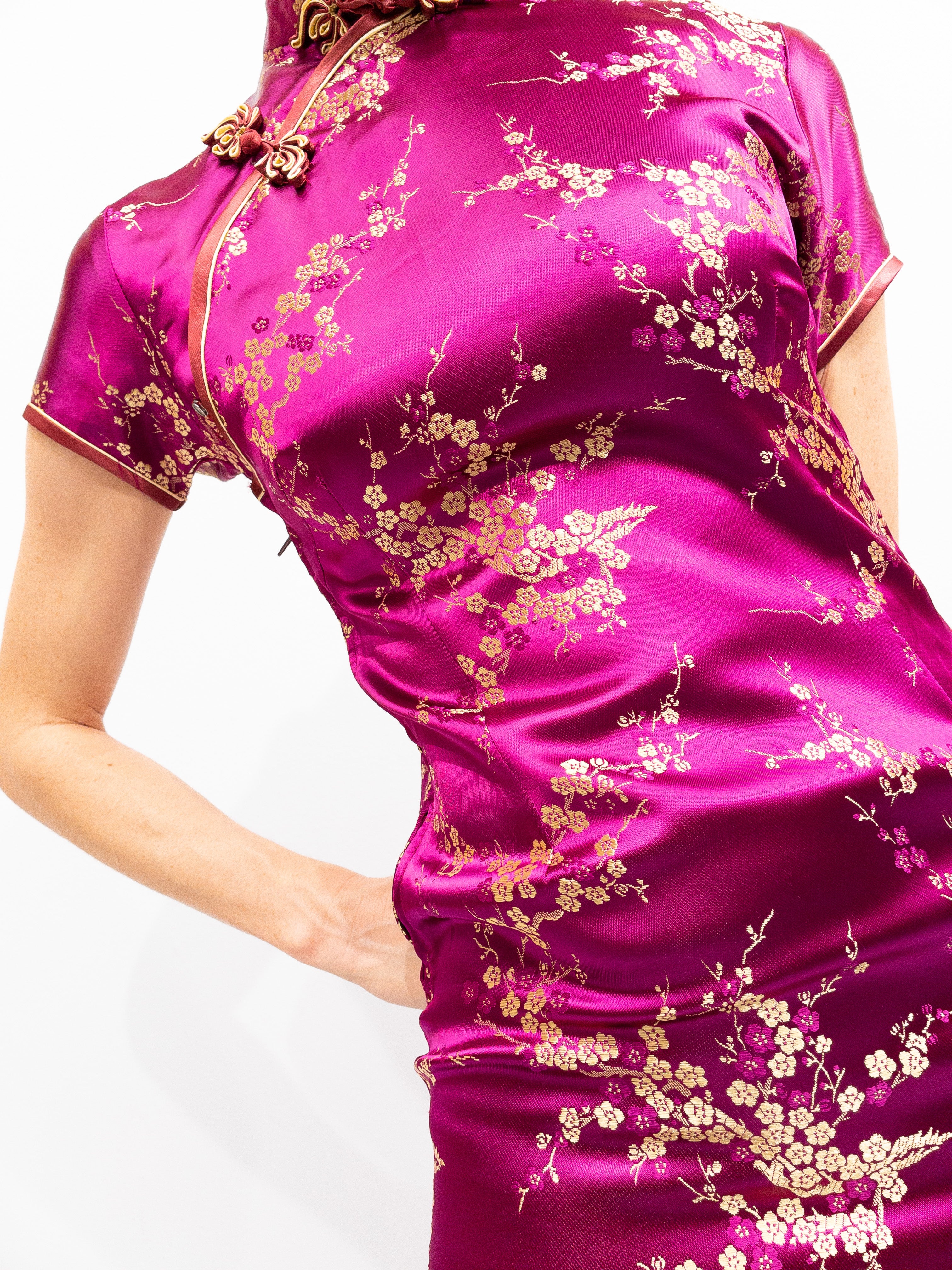 Hot Pink Vintage Silkekjole