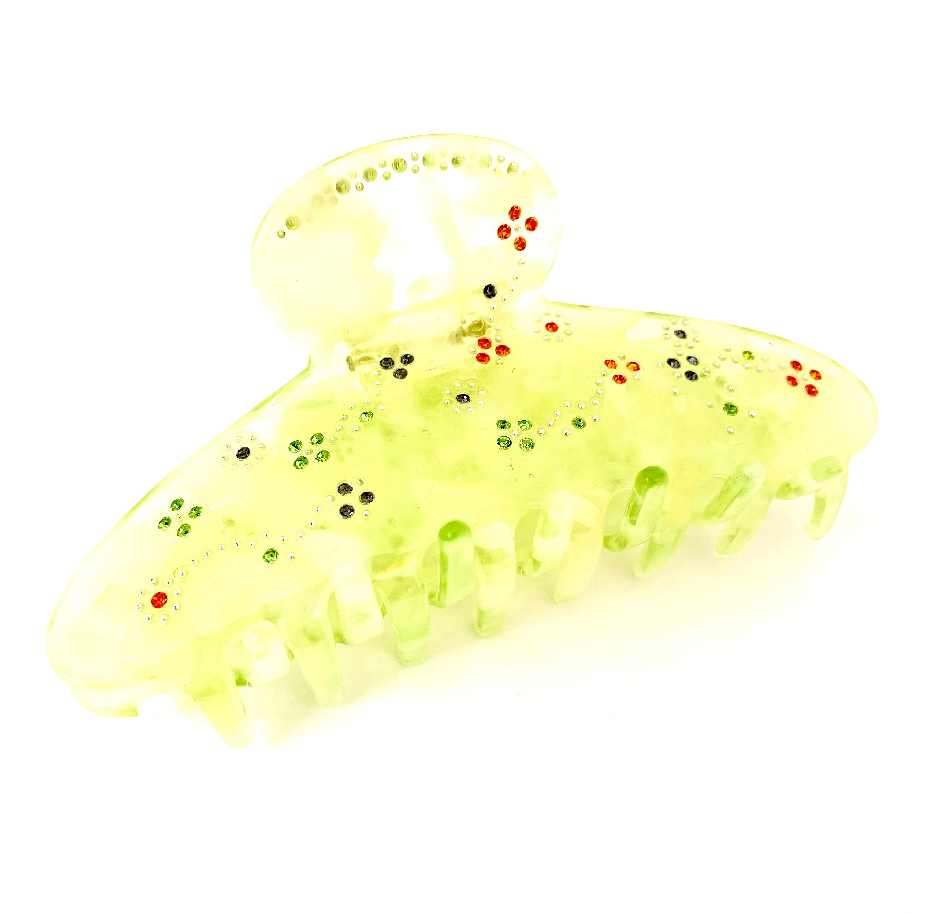 Flower Meadow Hairclip - Marble Green