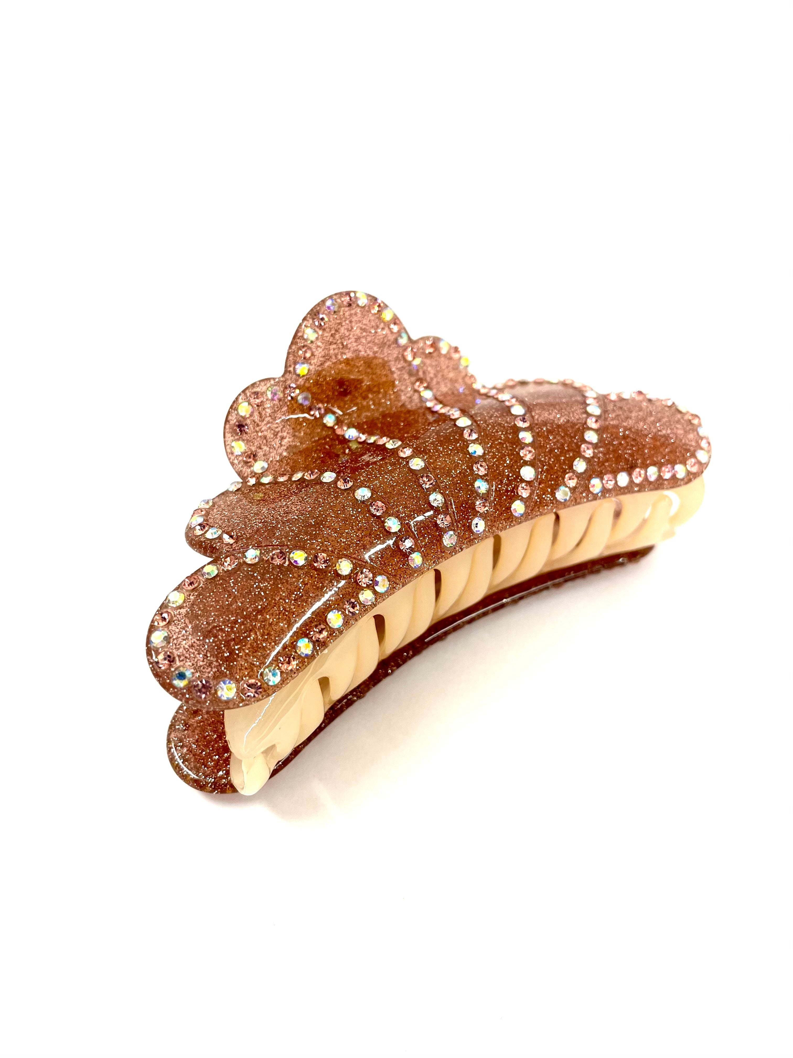 Cloudburst Hairclip - Dark Rose