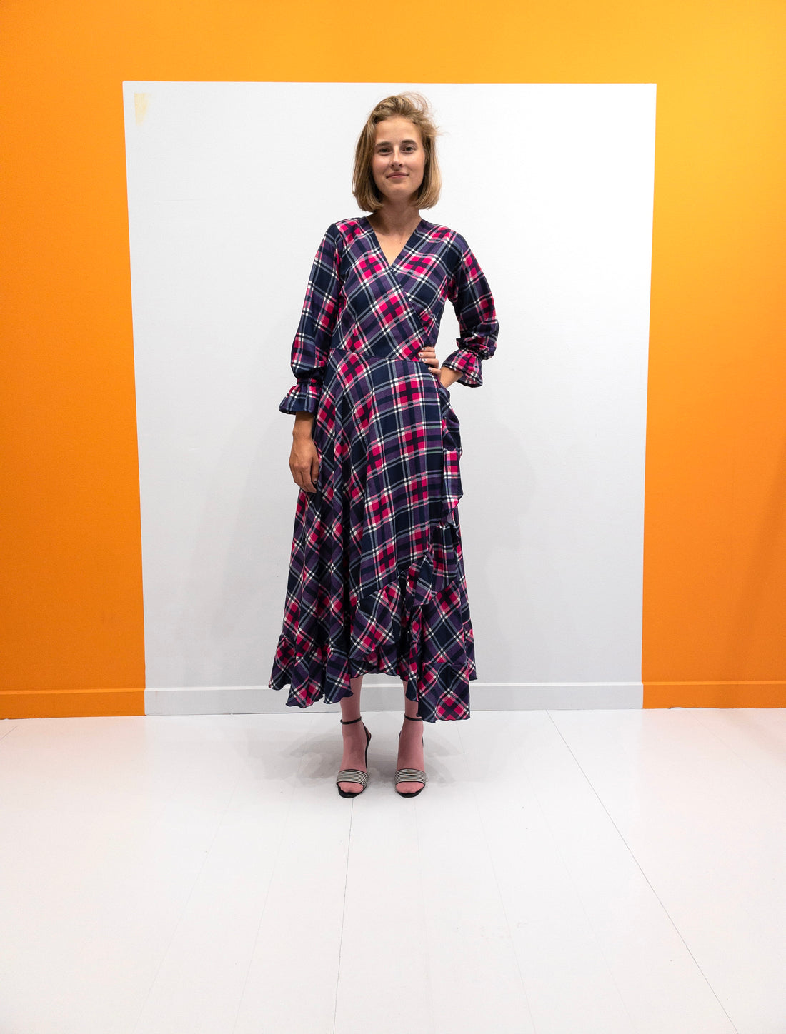 Ruffle Wrap Dress - Pink/Lilla Tern