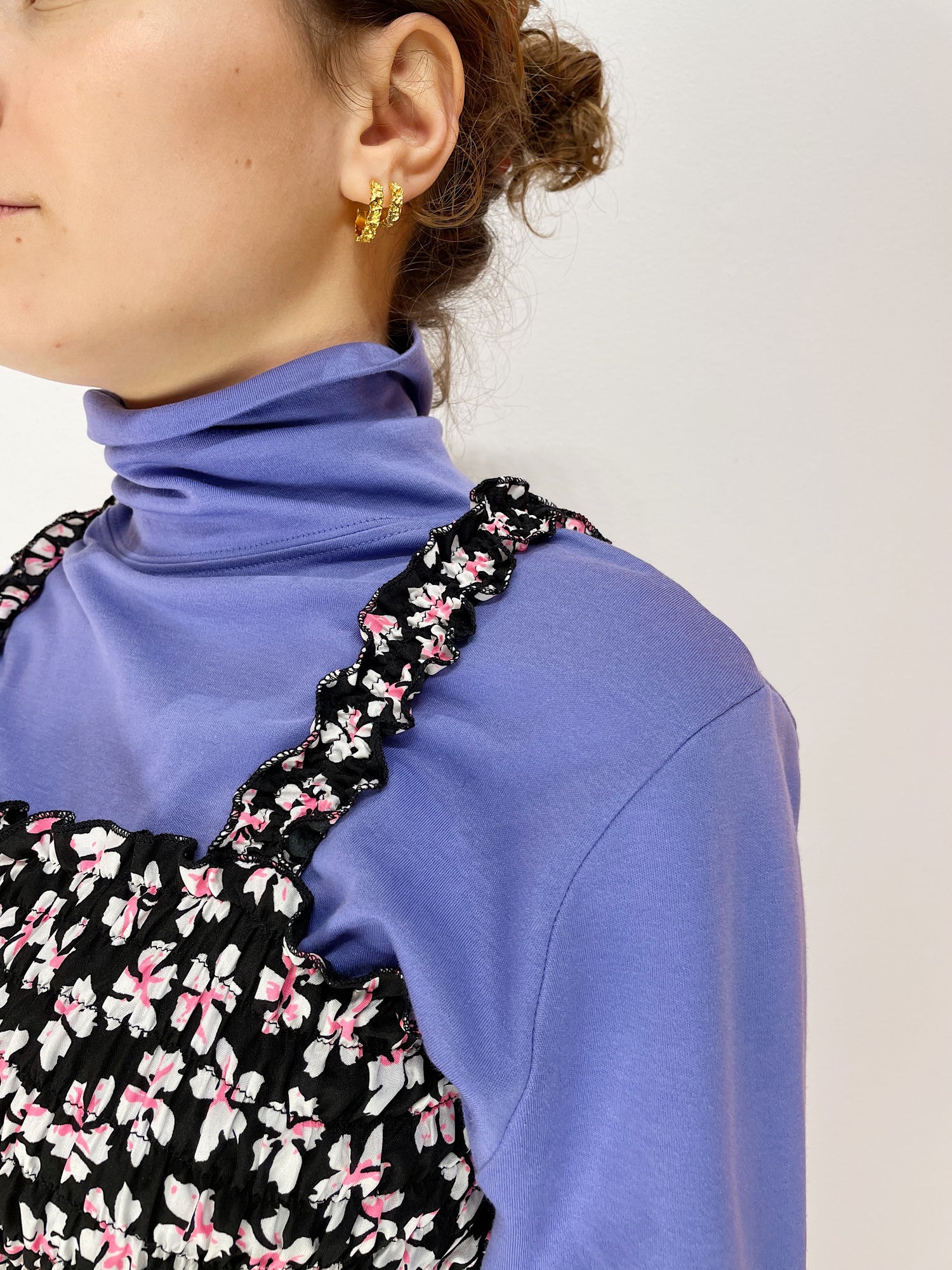 Smock Top - Pink / Sort