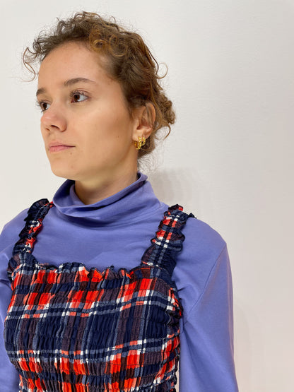 Smock Top - Blå / Rød