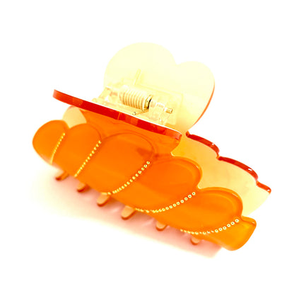 Gold Dot Hairclip - Orange