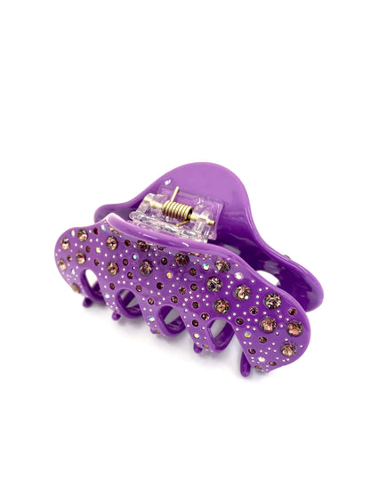 Rhinestone Hairclip - Purple