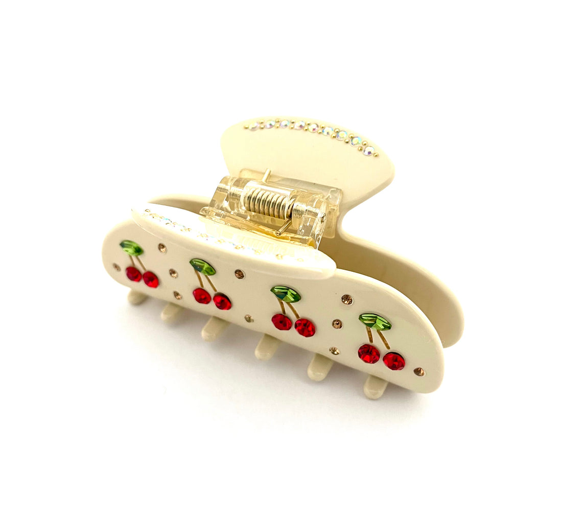 Cherry Hairclip - Cream