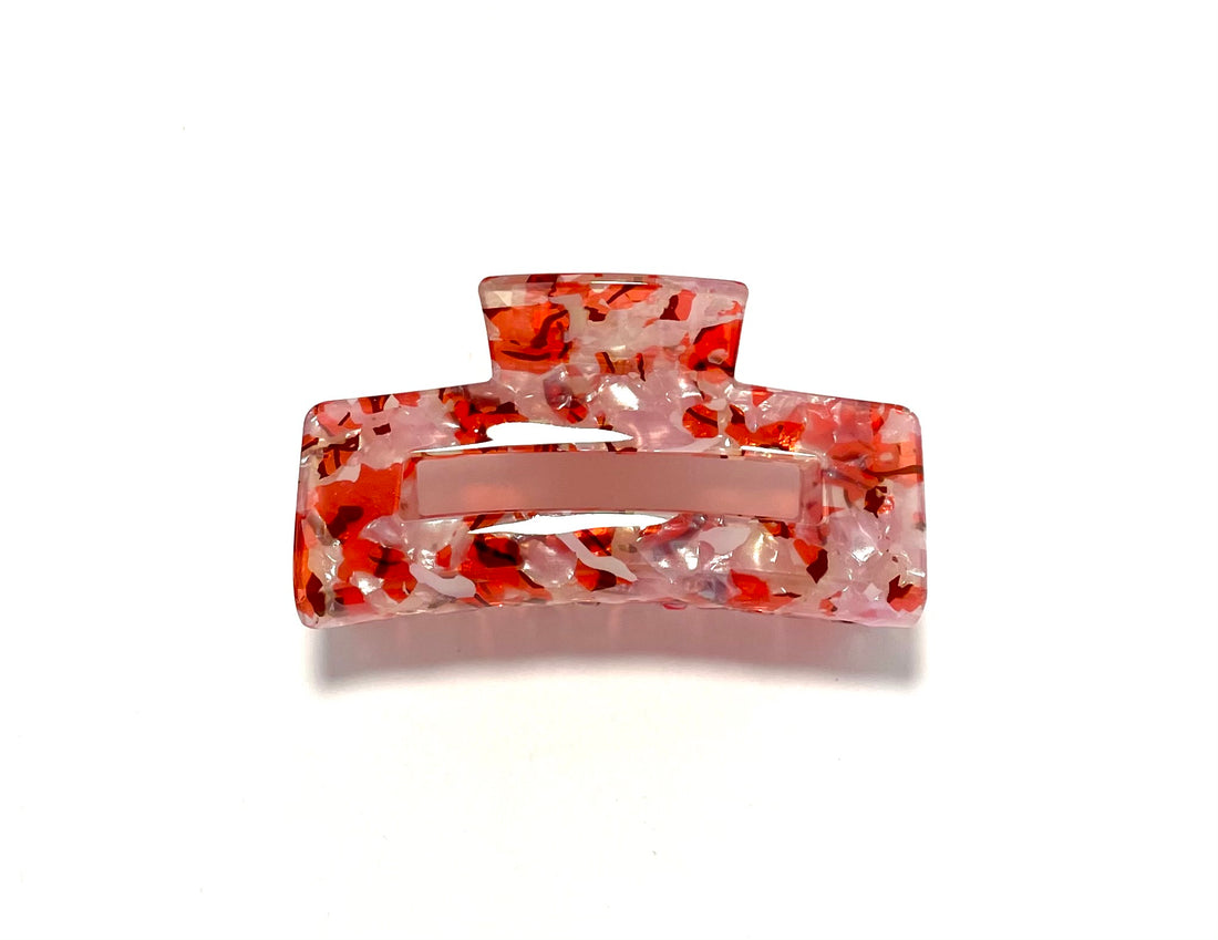 Marble Hairclip - Red