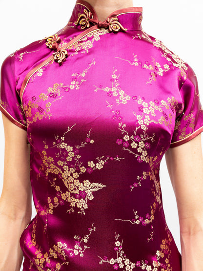 Hot Pink Vintage Silkekjole