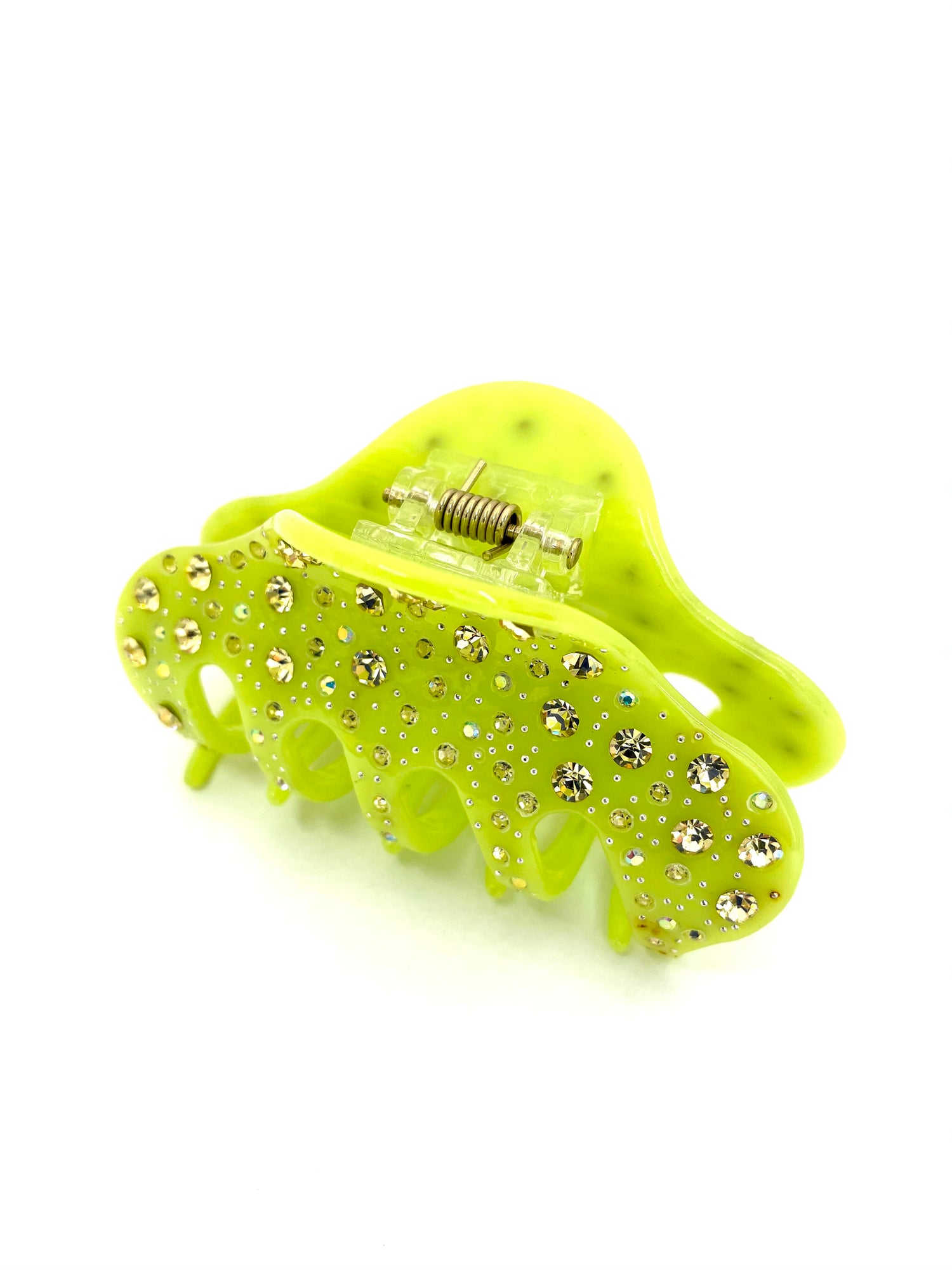Rhinestone Hairclip - Lime Green