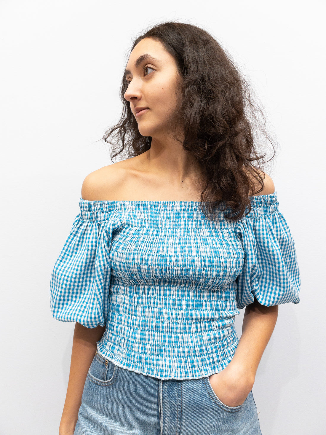 Puff Top - Lyseblå Tern