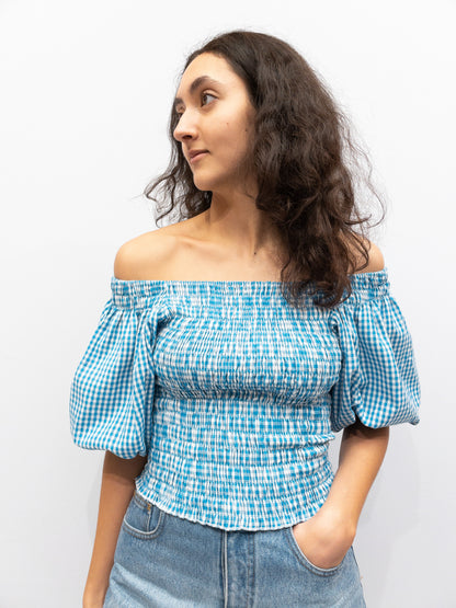 Puff Top - Lyseblå Tern