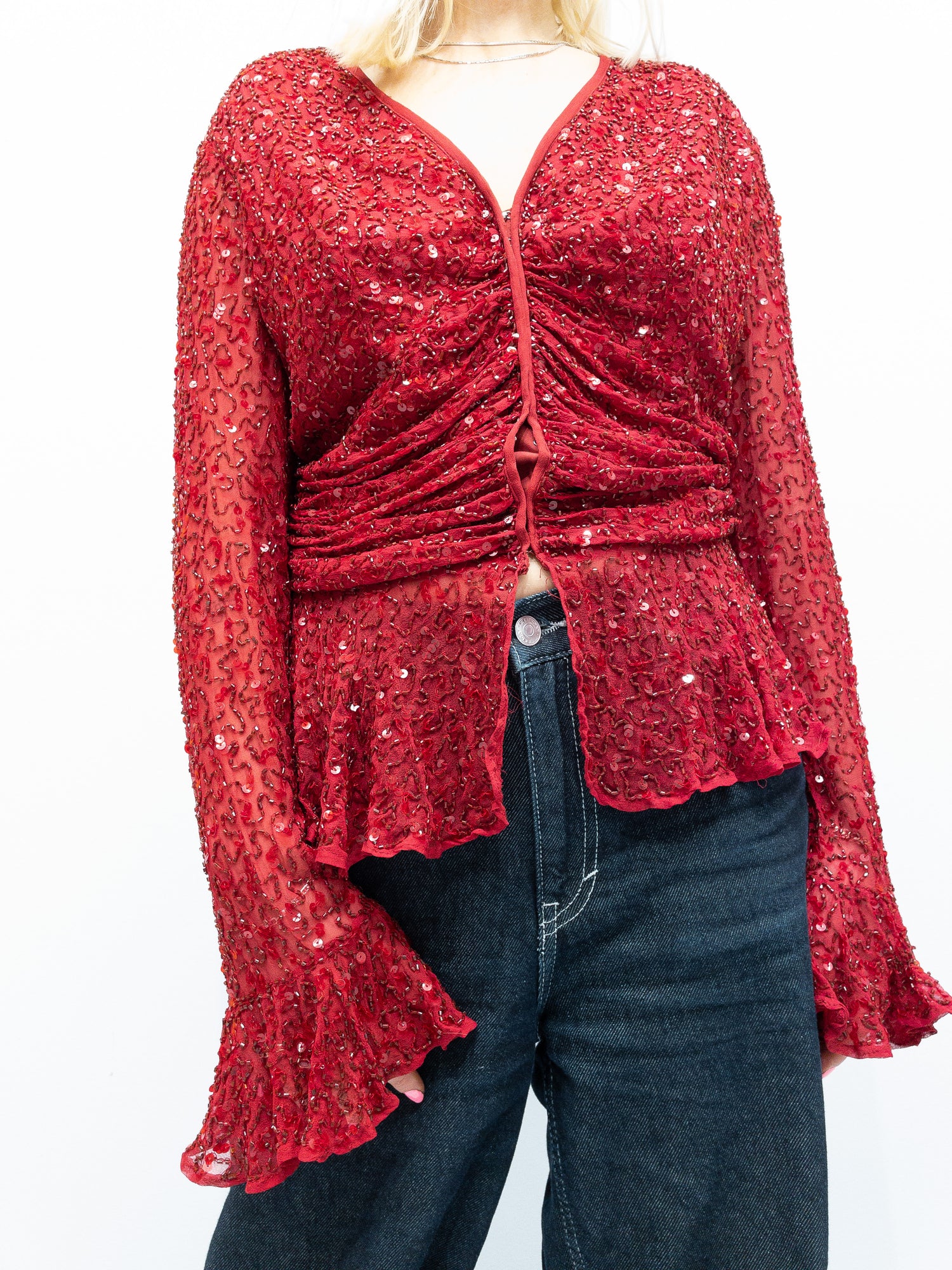 Vintage Pailletbluse