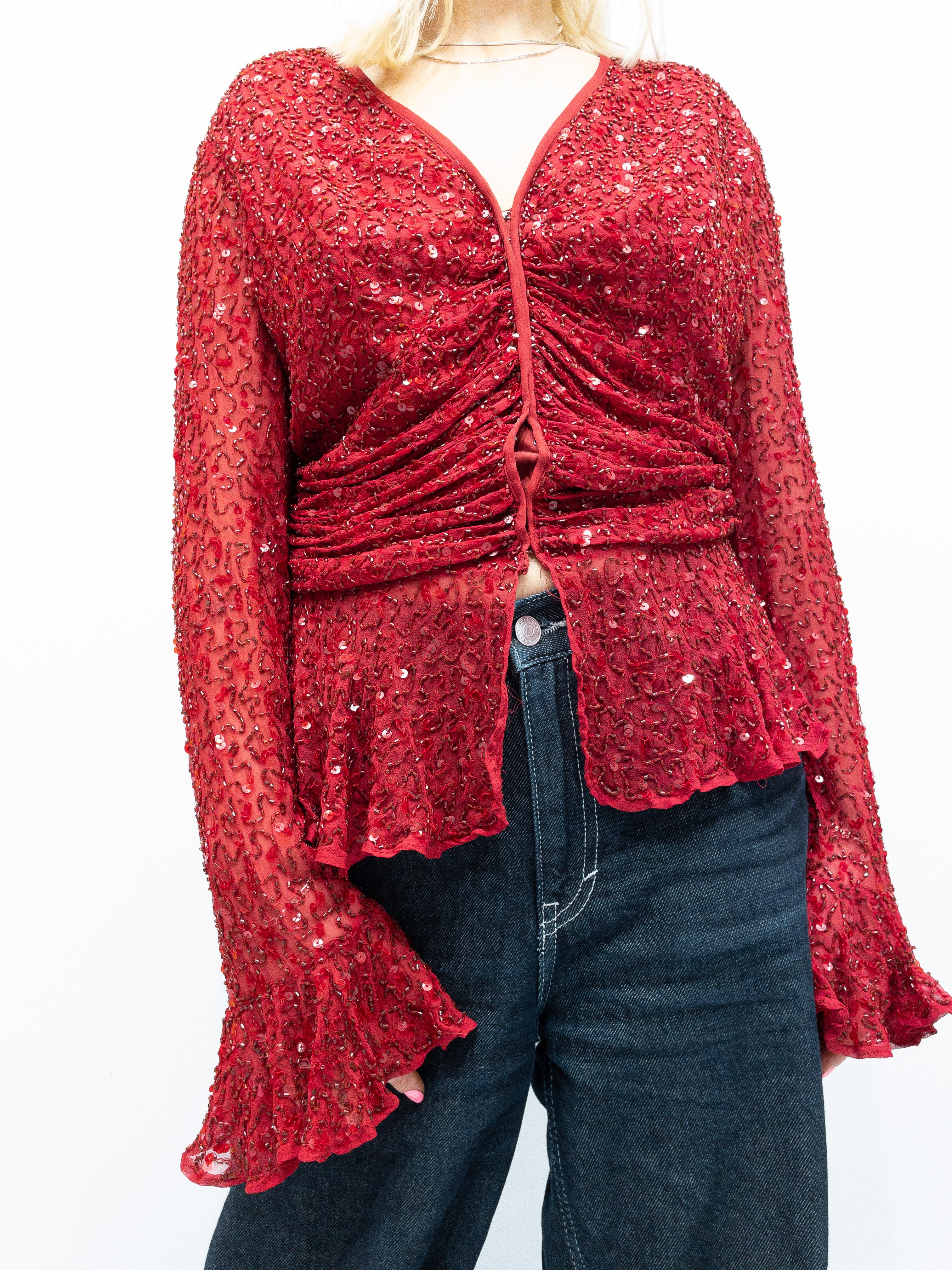 Vintage Pailletbluse