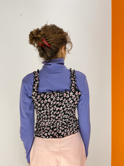 Smock Top - Pink / Sort