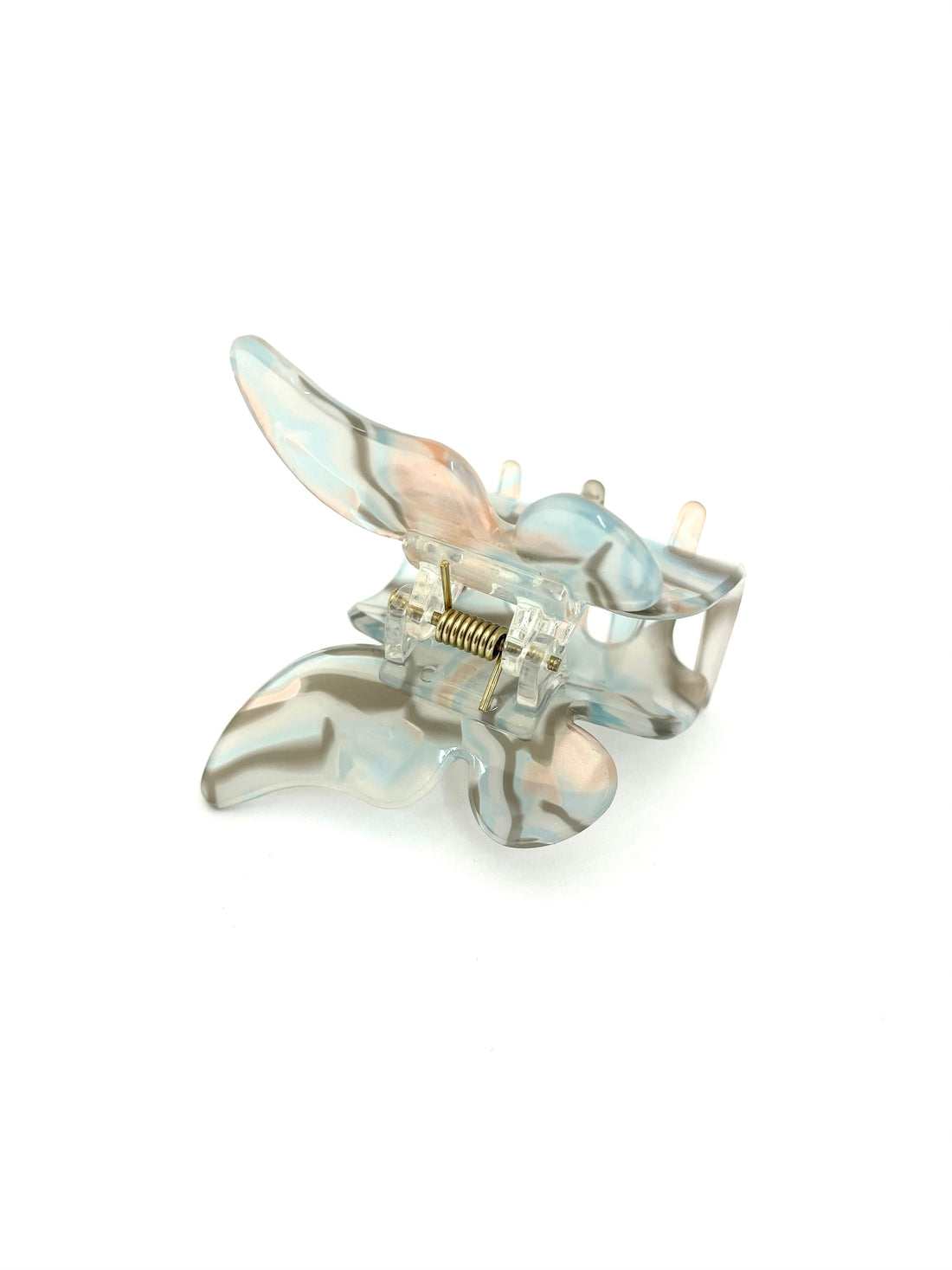 Butterfly Hairclaw - Pink &amp; Grey Marble