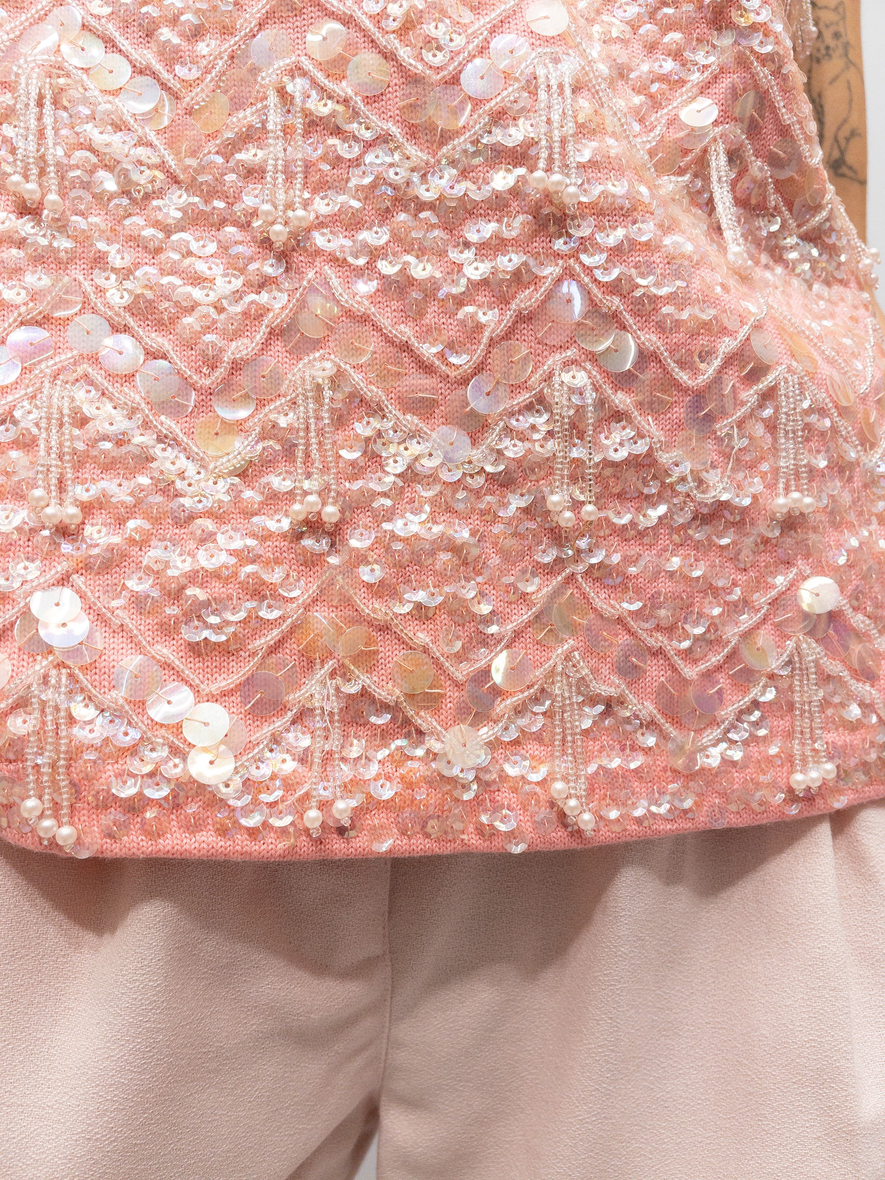 Lyserød Vintage Paillet Top
