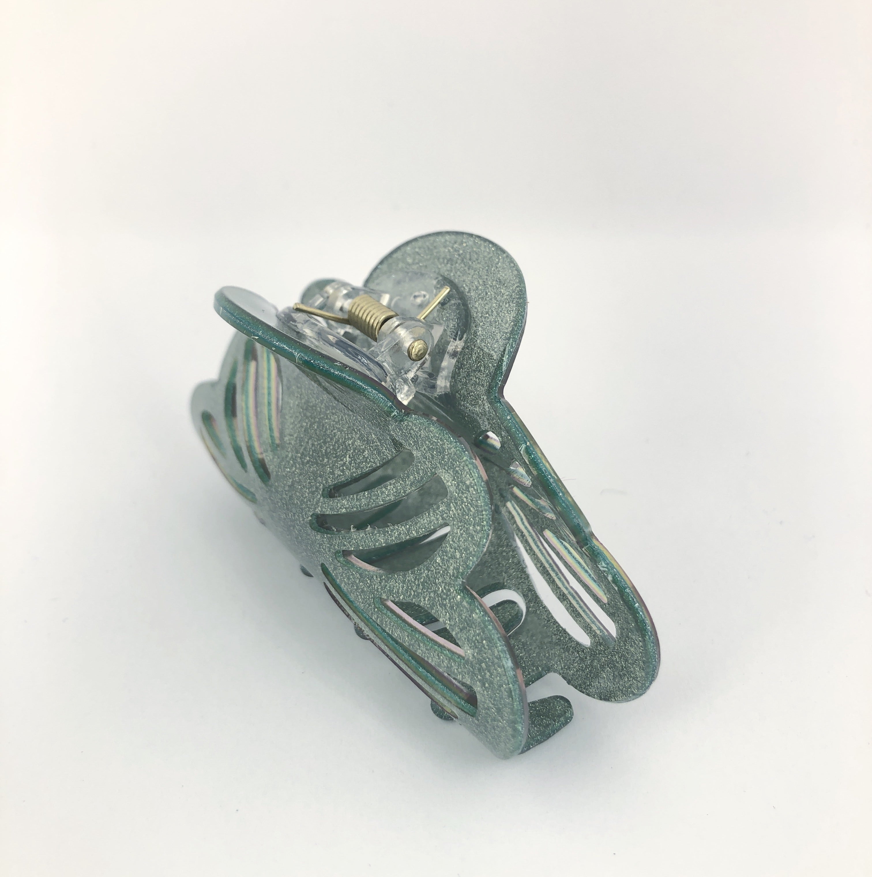 Glitter Stencil Hairclip - Green