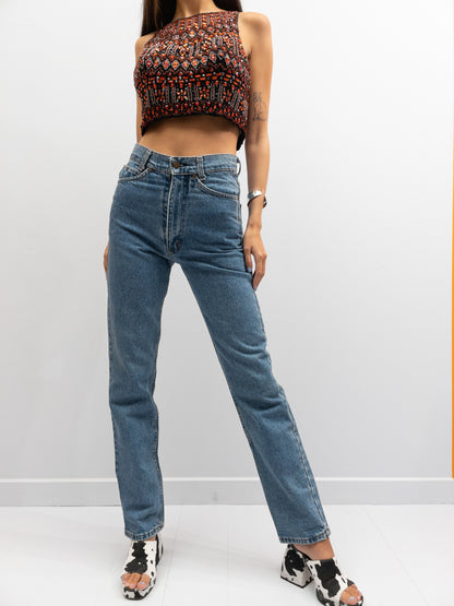 Vintage Rhinestone Crop Top