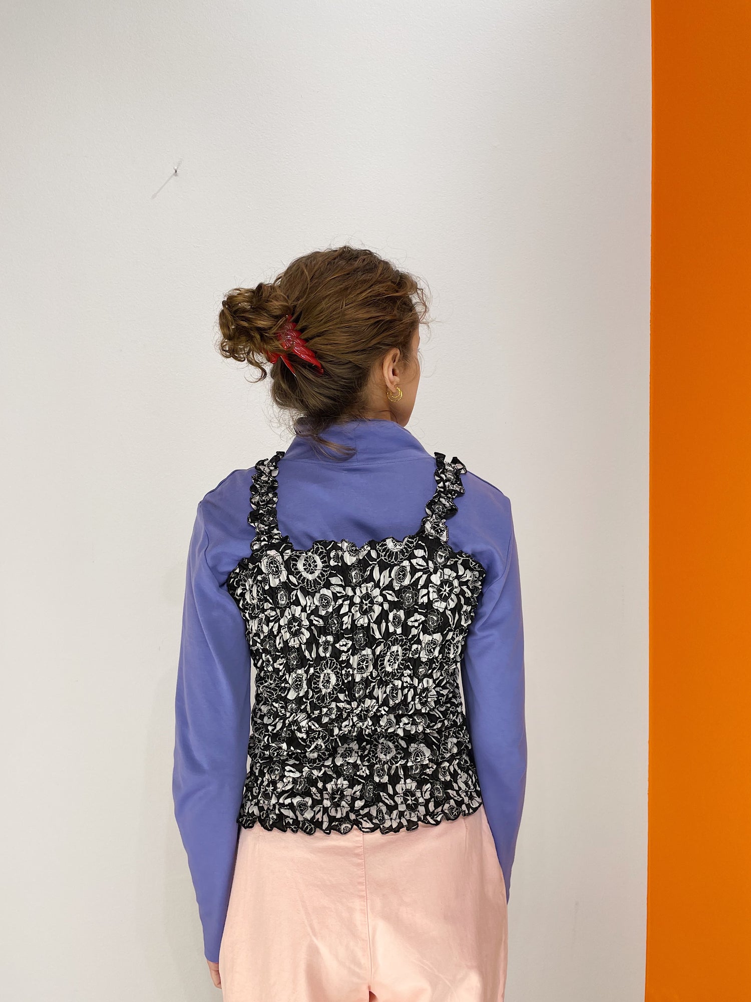 Smock Top - Sort / Hvid