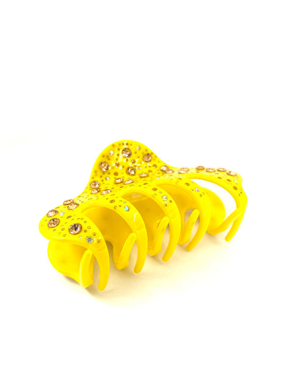 Rhinestone Hairclip - Yellow