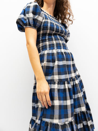 Off Shoulder Smock Dress Short - Mørkeblå Tern