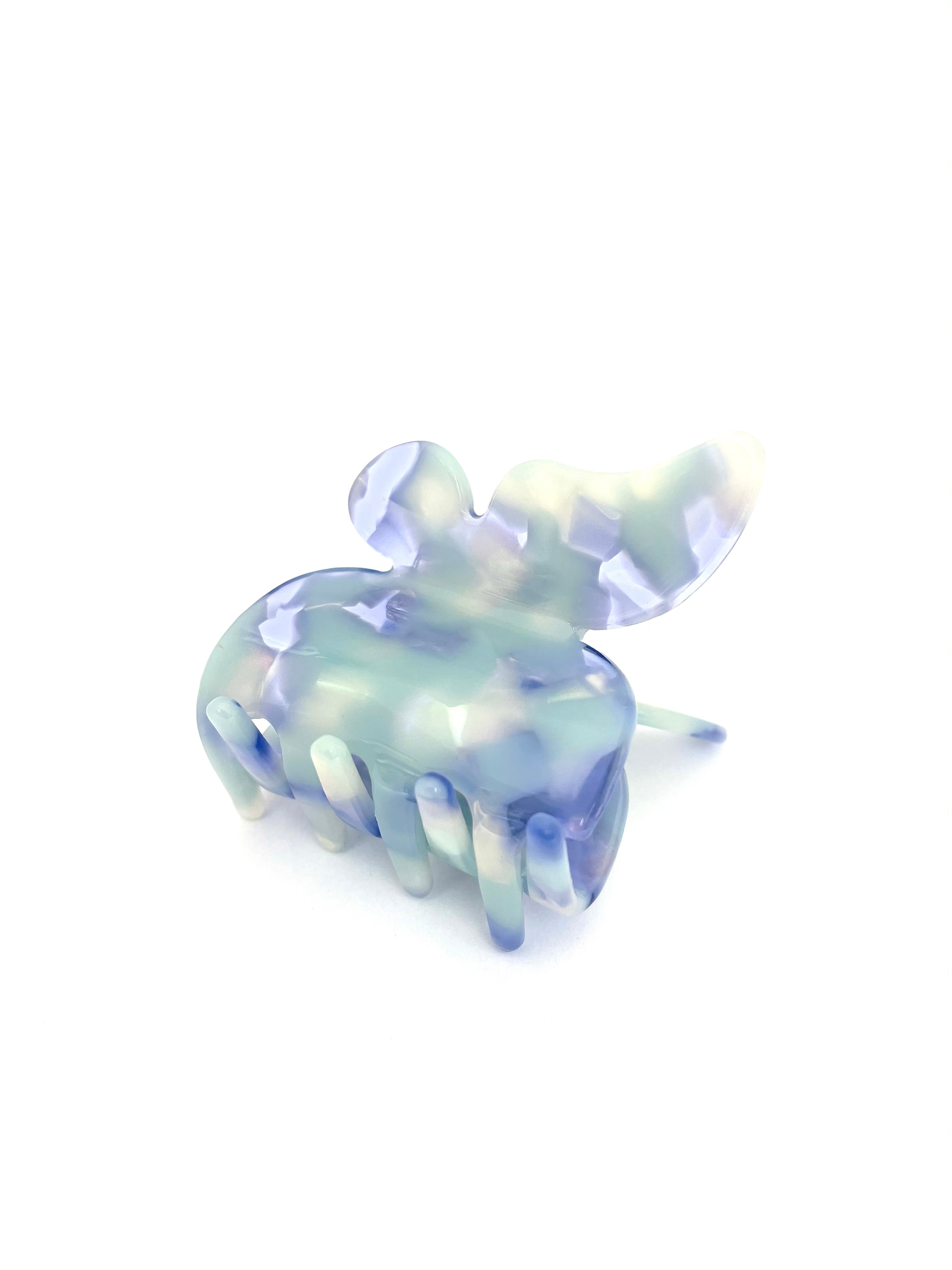 Butterfly Hairclaw - Light Blue Marble