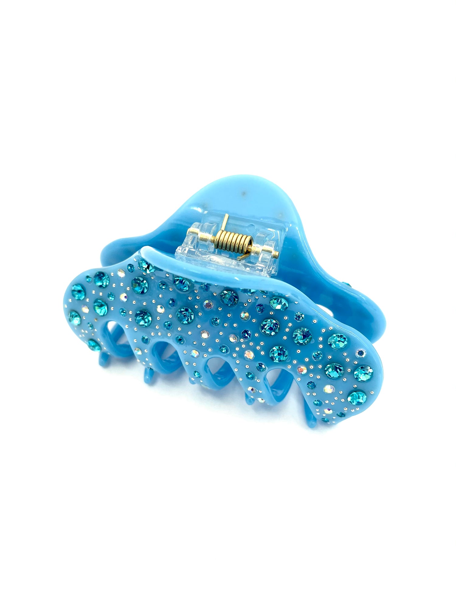 Rhinestone Hairclip - Ocean Blue